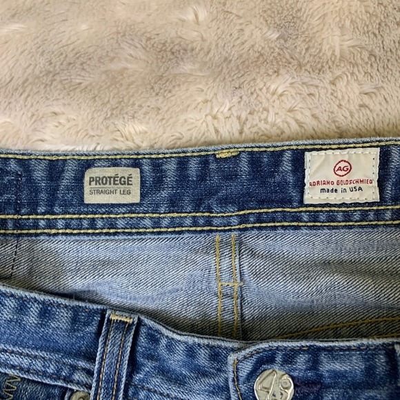 AG Adriano Goldschmied Protege Straight Leg Jeans Mens 34 Blue Distressed - Picture 3 of 11